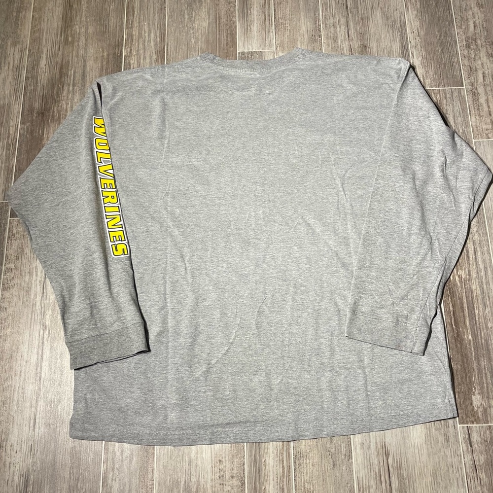 Vintage Y2K Michigan Wolverines Long Sleeve Shirt STARTER Grey XL 🚨 - Picture 3 of 7